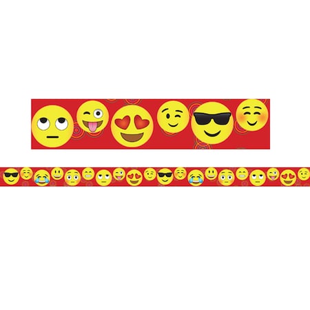 Charles Leonard Magnetic Border-Trim, Rectangle Cut, Emoji Theme, 24 Feet/Pack, PK2 28102